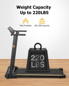 UREVO 2.25HP Treadmills for home foldable, 1-10 KM/H Compact Design Walking Pad with 12 HIIT Modes, Portable Folding treadmill for Home Office - Image 8