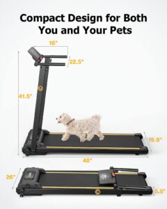 UREVO 2.25HP Treadmills for home foldable, 1-10 KM/H Compact Design Walking Pad with 12 HIIT Modes, Portable Folding treadmill for Home Office - Image 7