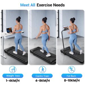 THERUN Lightweight Walking Pad for Home, 2-in-1 Portable Treadmill with 2.5HP Motor 1-10 km/h, Foldable Jogging Machine for Small Apartments, Remote Control, No Assembly Required, Easy Storage - Image 2