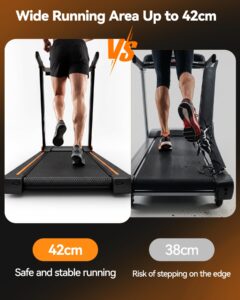 Lacuffy Treadmills for Home Foldable 112x42cm, 159kg Weight Capacity, 16km/h, 8% Incline Folding Treadmill for Heavy People, Raceable Foldable Treadmill with Multi-runner Race, Door to Door Delivery - Image 5