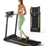 UREVO 2.25HP Treadmills for home foldable, 1-10 KM/H Compact Design Walking Pad with 12 HIIT Modes, Portable Folding treadmill for Home Office