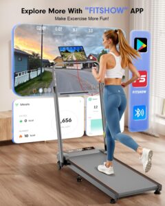 Treadmill Walking Pad with 12% Incline & Height Adjustable Handle Bar, Trisomy 4 in 1 Walking Pad with Handle Bar, 350LBS Foldable Walking Pad Treadmill with Incline for Home, 3.5HP Small Treadmills - Image 9