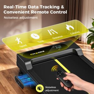 CHAOKE Walking Pad with 9% Incline - Under Desk Treadmill with App, 2.7HP 1-10KM/H Running Machine Built-in Speaker One-Piece Molded, 330 lbs Capacity, Jogging Machine for Home Office - Image 7