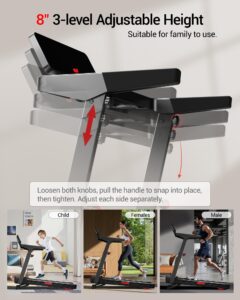 Foldable Treadmills for Home with 20% Auto Incline, 14KM/H Treadmill with Handles, Running Machine for Heavy People, 180KG Weight Capacity, Large Running Belt and Intelligent LED Touch Screen - Image 4