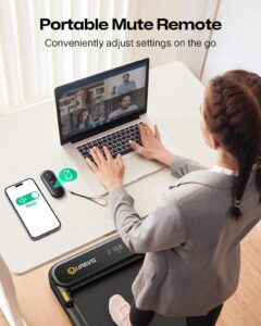 UREVO Home Treadmill with APP, 3 in 1 Folding Walking Pad with Dual Shock Absorption, ‎1-10km/h, Foldable Electric Treadmill with Remote Control and LED for Home/Office (Fonce) - Image 8