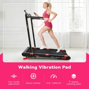 Sperax 4‑in‑1 Vibration Treadmill, 10% Auto Incline Foldable Walking Pad, Max Speed 12km/h with APP & Remote Control for Home Use - Image 3