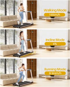 Lacuffy Treadmills for Home Foldable 112x42cm, 158kg Weight Capacity, 16km/h, 6% Incline Folding Treadmill for Heavy People, Raceable Foldable Treadmill with Multi-runner Race, Door to Door Delivery - Image 7