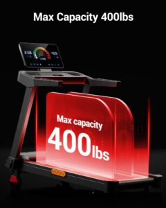 CURSOR FITNESS Foldable Treadmill for Home with 20% Incline, 14KM/H Folding Treadmills with Handles, Portable Indoor Running Machine with 180KG Weight Capacity, Large Running Belt and LED Touch Screen - Image 7