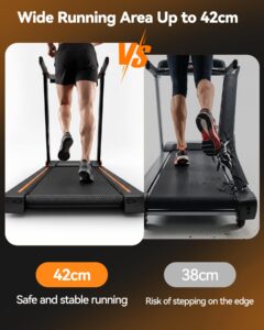 Lacuffy Treadmills for Home Foldable 100x42cm, 136kg Weight Capacity, 12km/h, 8% Incline Folding Treadmill for Heavy People, Raceable Foldable Treadmill with Multi-runner Race, Door to Door Delivery - Image 5