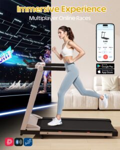 Lacuffy Treadmills for Home Foldable 112x42cm, 158kg Weight Capacity, 16km/h, 6% Incline Folding Treadmill for Heavy People, Raceable Foldable Treadmill with Multi-runner Race, Door to Door Delivery - Image 2