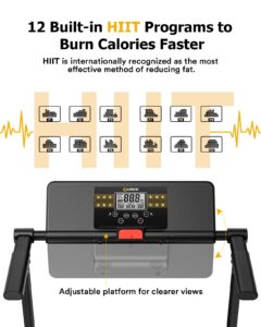 UREVO 2.25HP Treadmills for home foldable, 1-10 KM/H Compact Design Walking Pad with 12 HIIT Modes, Portable Folding treadmill for Home Office - Image 2