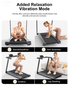 Lacuffy Foldable Treadmill with 12% Auto Incline, 181KG Capacity Treadmills for Heavy People, 18KM/H Running Machine for Home, APP Control with AI Coach, 4 Massage Modes - Image 5