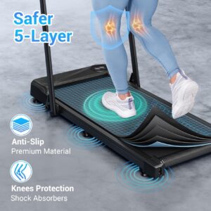 THERUN Lightweight Walking Pad for Home, 2-in-1 Portable Treadmill with 2.5HP Motor 1-10 km/h, Foldable Jogging Machine for Small Apartments, Remote Control, No Assembly Required, Easy Storage - Image 6