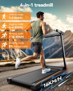 Lacuffy Treadmills for Home Foldable 112x42cm, 159kg Weight Capacity, 16km/h, 8% Incline Folding Treadmill for Heavy People, Raceable Foldable Treadmill with Multi-runner Race, Door to Door Delivery - Image 8