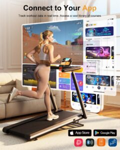 Lacuffy Foldable Treadmill with 12% Auto Incline, 181KG Capacity Treadmills for Heavy People, 18KM/H Running Machine for Home, APP Control with AI Coach, 4 Massage Modes - Image 3