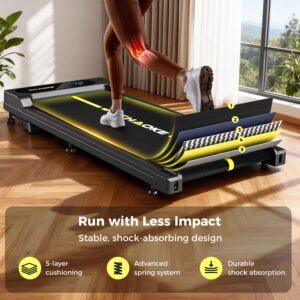 CHAOKE Walking Pad with 9% Incline - Under Desk Treadmill with App, 2.7HP 1-10KM/H Running Machine Built-in Speaker One-Piece Molded, 330 lbs Capacity, Jogging Machine for Home Office - Image 5
