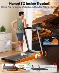 Lacuffy Treadmills for Home Foldable 112x42cm, 159kg Weight Capacity, 16km/h, 8% Incline Folding Treadmill for Heavy People, Raceable Foldable Treadmill with Multi-runner Race, Door to Door Delivery - Image 4