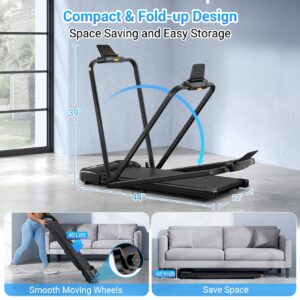 THERUN Lightweight Walking Pad for Home, 2-in-1 Portable Treadmill with 2.5HP Motor 1-10 km/h, Foldable Jogging Machine for Small Apartments, Remote Control, No Assembly Required, Easy Storage - Image 5
