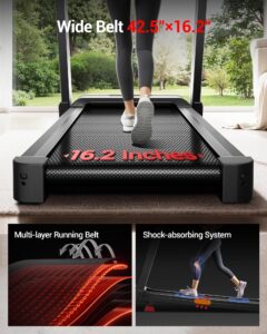 CURSOR FITNESS Foldable Treadmill for Home with 20% Incline, 14KM/H Folding Treadmills with Handles, Portable Indoor Running Machine with 180KG Weight Capacity, Large Running Belt and LED Touch Screen - Image 6