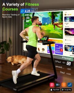 Superun Foldable Treadmill 12% Auto Incline, 181KG Capacity Treadmills for Heavy User Hidden Motor Design, 18KM/H Treadmills for Home 4 Vibration Modes, APP Control Running Machine AI Training Coach - Image 7