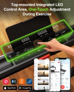 Superun Foldable Treadmill 12% Auto Incline, 181KG Capacity Treadmills for Heavy User Hidden Motor Design, 18KM/H Treadmills for Home 4 Vibration Modes, APP Control Running Machine AI Training Coach - Image 5