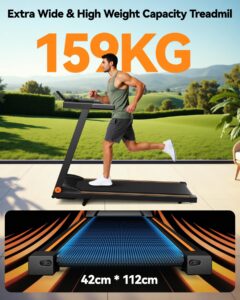 Lacuffy Treadmills for Home Foldable 112x42cm, 159kg Weight Capacity, 16km/h, 8% Incline Folding Treadmill for Heavy People, Raceable Foldable Treadmill with Multi-runner Race, Door to Door Delivery - Image 7