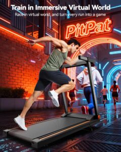 Lacuffy Treadmills for Home Foldable 100x42cm, 136kg Weight Capacity, 12km/h, 8% Incline Folding Treadmill for Heavy People, Raceable Foldable Treadmill with Multi-runner Race, Door to Door Delivery - Image 2