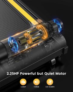 UREVO 2.25HP Treadmills for home foldable, 1-10 KM/H Compact Design Walking Pad with 12 HIIT Modes, Portable Folding treadmill for Home Office - Image 3