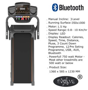 Evolve B1 Treadmills for Home Foldable with Incline & Handle – Running Treadmill for Home, Bluetooth Walking Pad Treadmill, Fold Up Treadmill with Hand Rail, Compact Walking Pad Incline Treadmill - Image 5