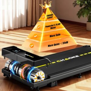 CHAOKE Walking Pad with 9% Incline - Under Desk Treadmill with App, 2.7HP 1-10KM/H Running Machine Built-in Speaker One-Piece Molded, 330 lbs Capacity, Jogging Machine for Home Office - Image 2