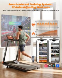 Lacuffy Treadmills for Home Foldable 100x42cm, 136kg Weight Capacity, 12km/h, 8% Incline Folding Treadmill for Heavy People, Raceable Foldable Treadmill with Multi-runner Race, Door to Door Delivery - Image 6