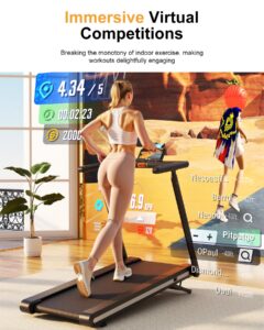 Lacuffy Foldable Treadmill with 12% Auto Incline, 181KG Capacity Treadmills for Heavy People, 18KM/H Running Machine for Home, APP Control with AI Coach, 4 Massage Modes - Image 2